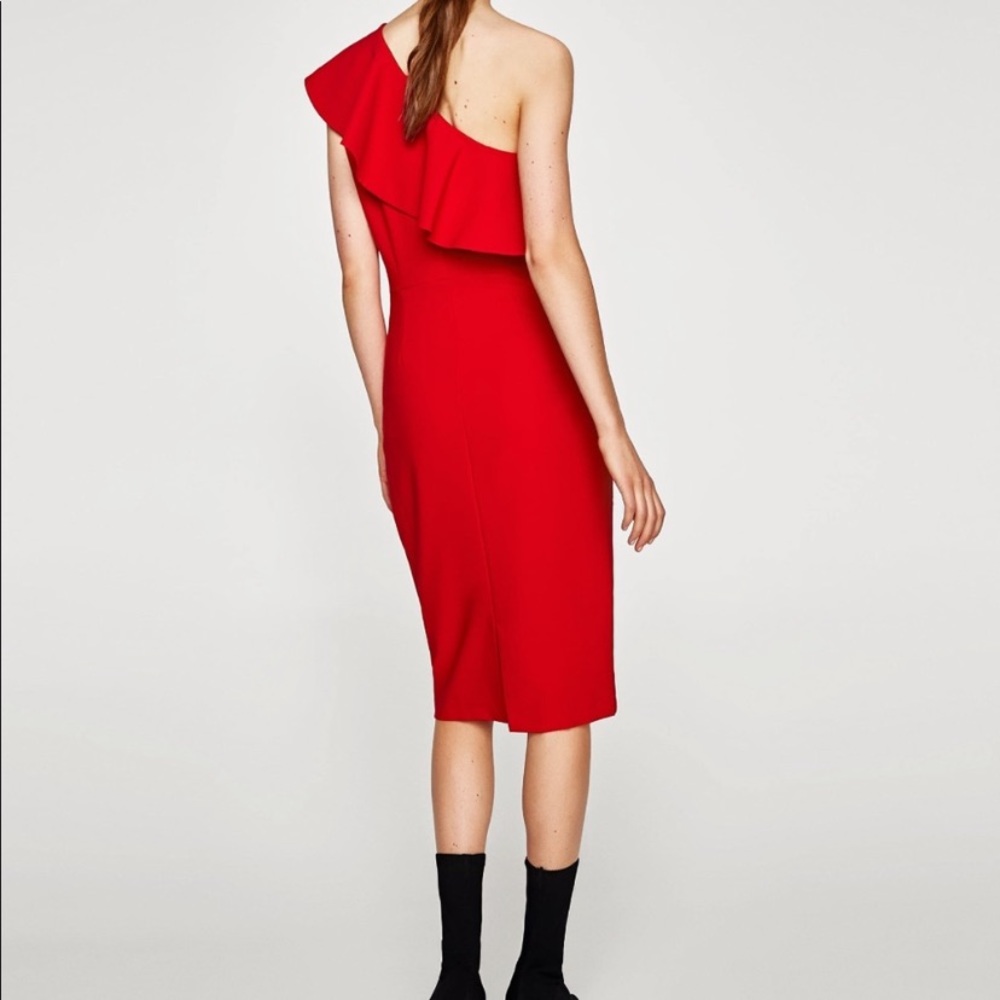 Zara one shoulder midi